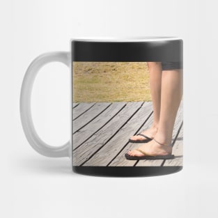 legs on the boardwalk Mug